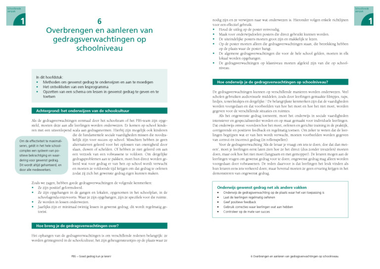 Positive Behavior Support - Goed Gedrag Kun Je Leren
